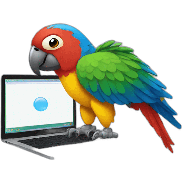 parrot and laptop emoji