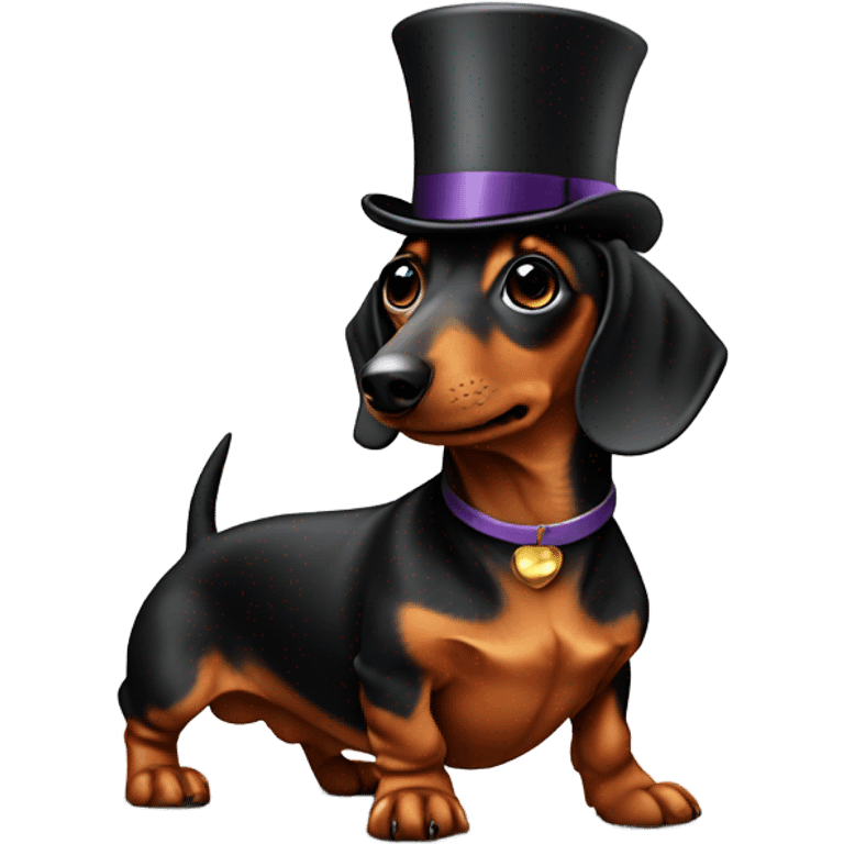 Dachshund with top hat emoji