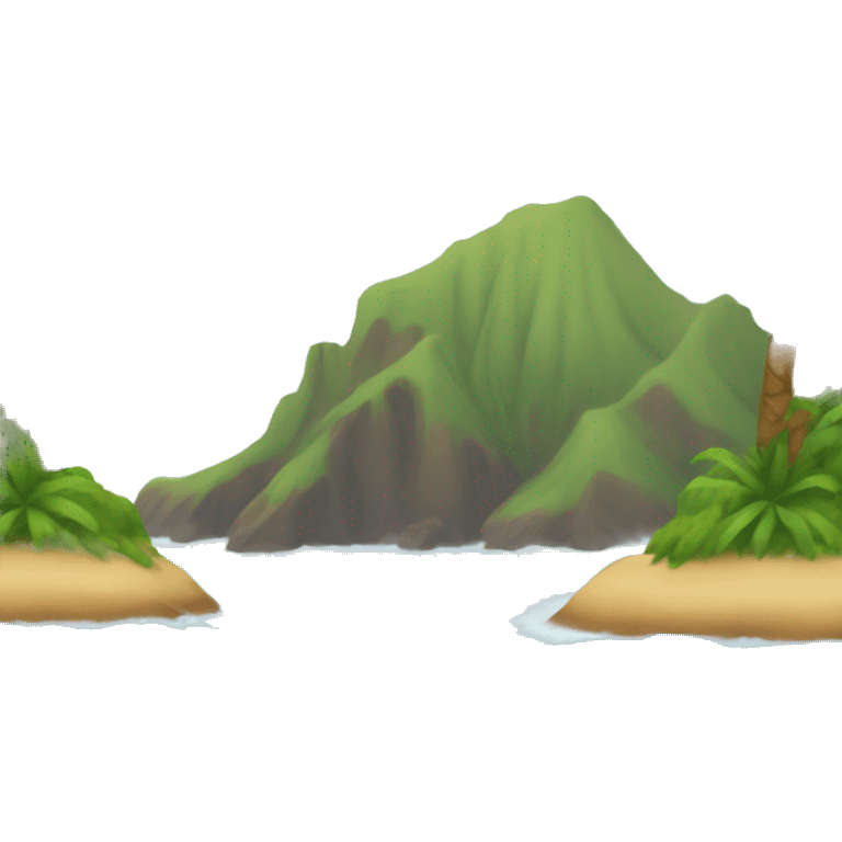 Hawaiian island with palm tree and ocean emoji