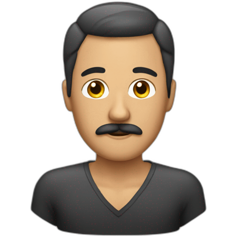 A tanned man with a moustache who just recently had a hair transplant so he has a bandaged head emoji