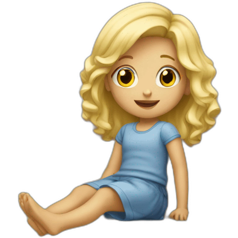 a little blonde girl on a sofa emoji