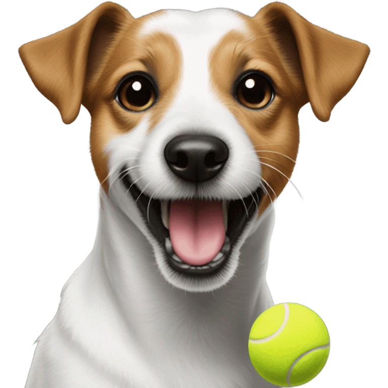 jack russel holding a tennis ball emoji