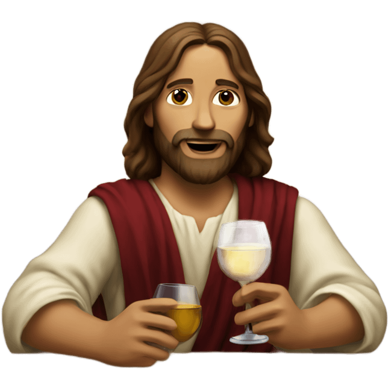 Jesus drinking wine emoji