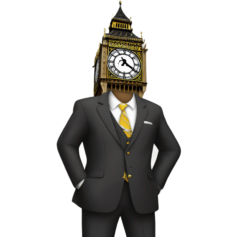 Big Ben clock with suit emoji