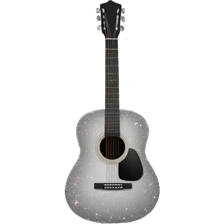 Silver sparkly acoustic guitar emoji