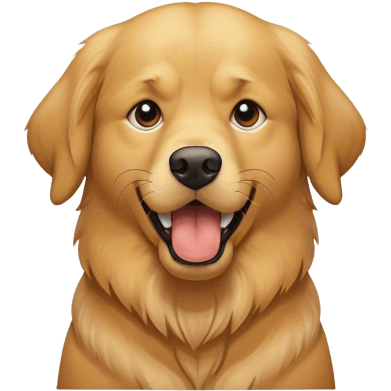 Golden retriever, looking angry emoji