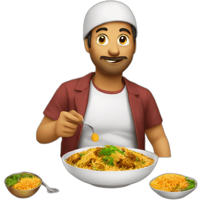 techie coding & eating biryani emoji