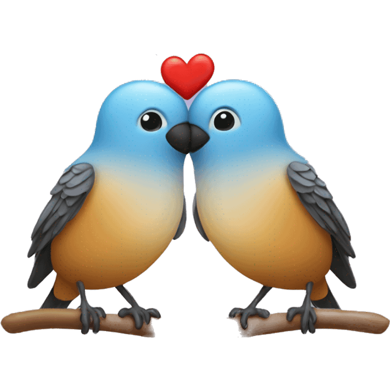 Two love birds kissing emoji