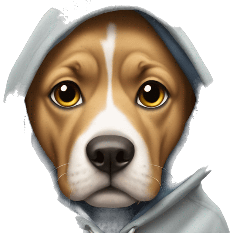 Dog wearing a hoodie emoji