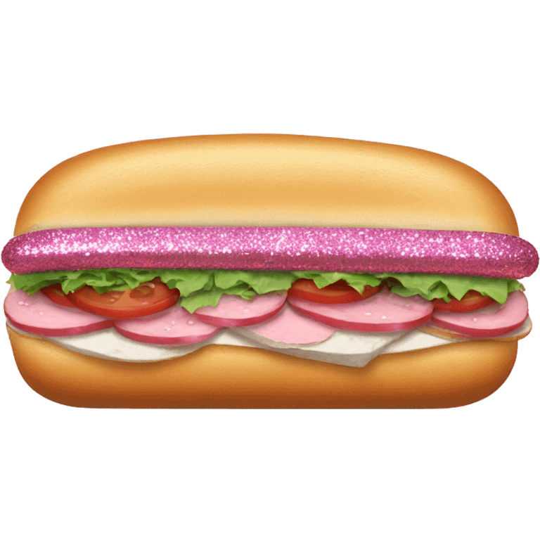 Pink subway sandwich with glitter  emoji