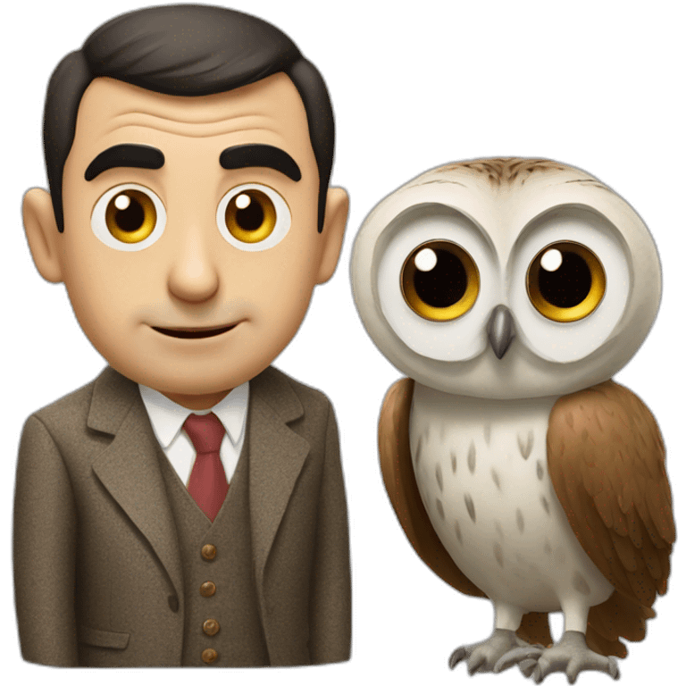 Owl and mr bean emoji