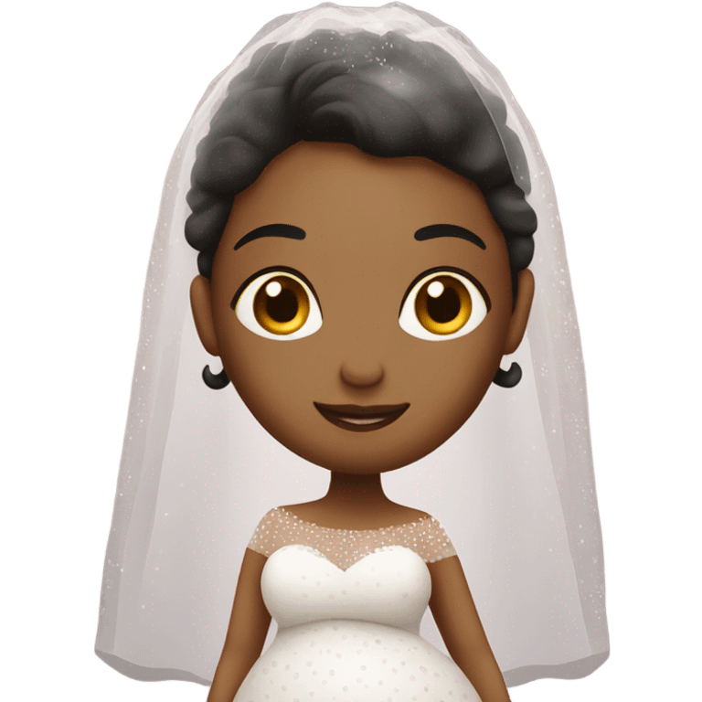 Pregnant Bride in polkadot wedding dress emoji