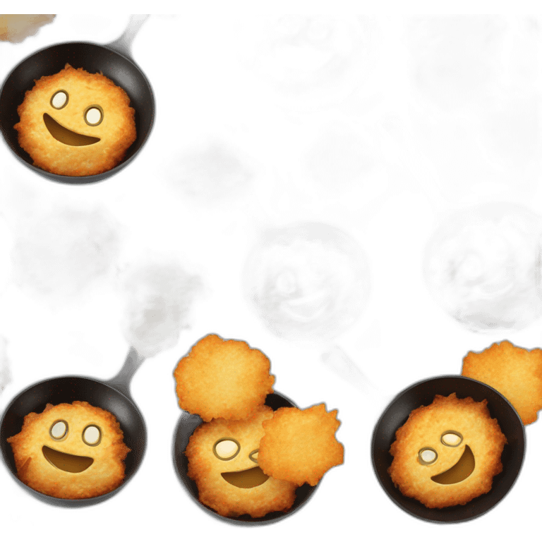 smiling latkes in a frying pan emoji