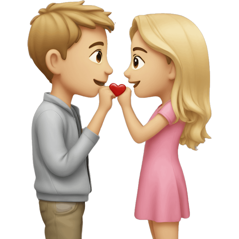 Boy and girl kissing emoji