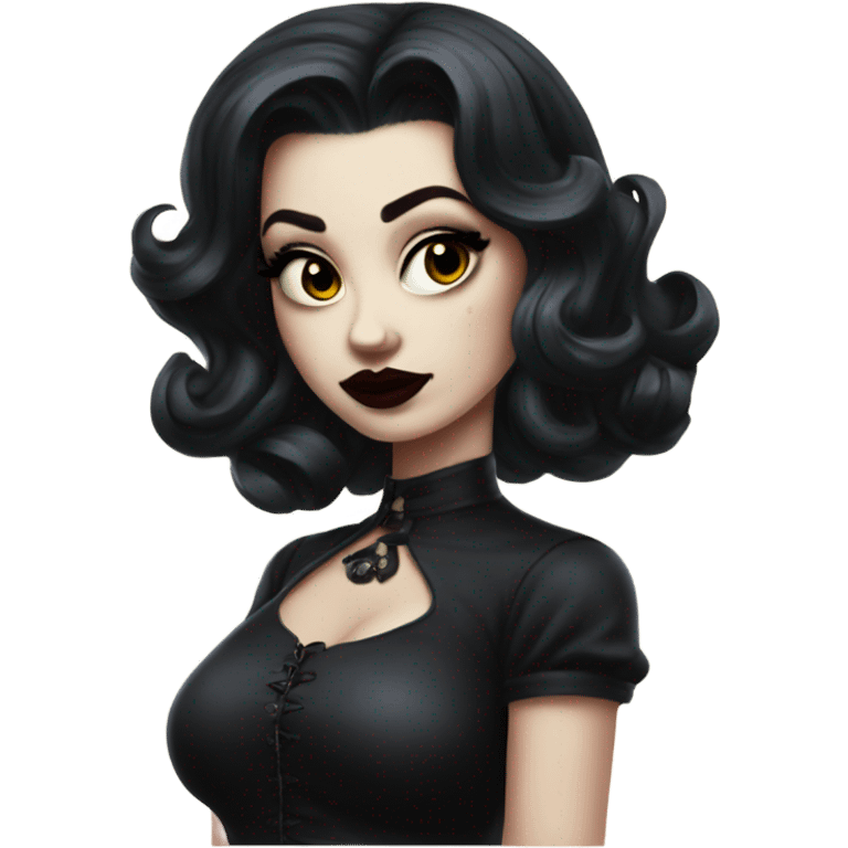 Pinup goth girl emoji