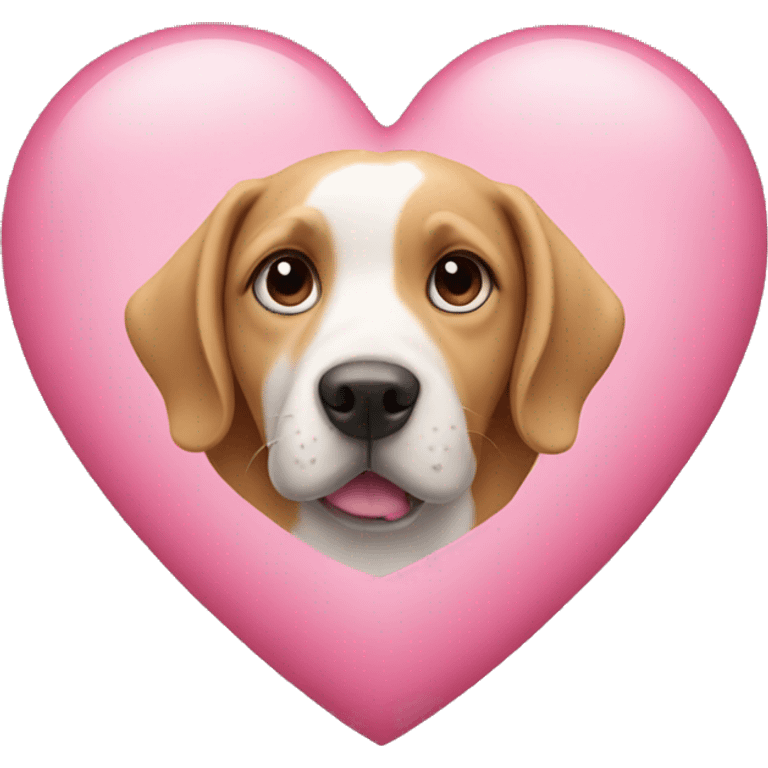 Pink heart with dog inside  emoji