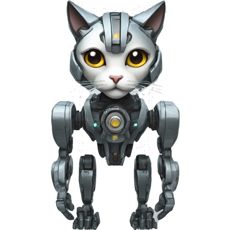 Futuristic mechanical cat-mecha emoji