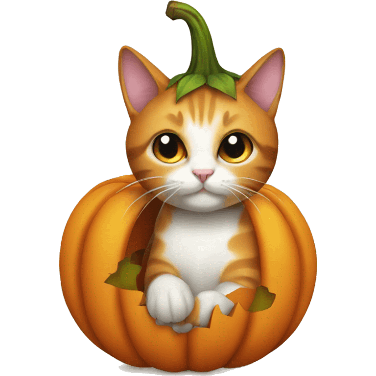 cat in pumpkin  emoji