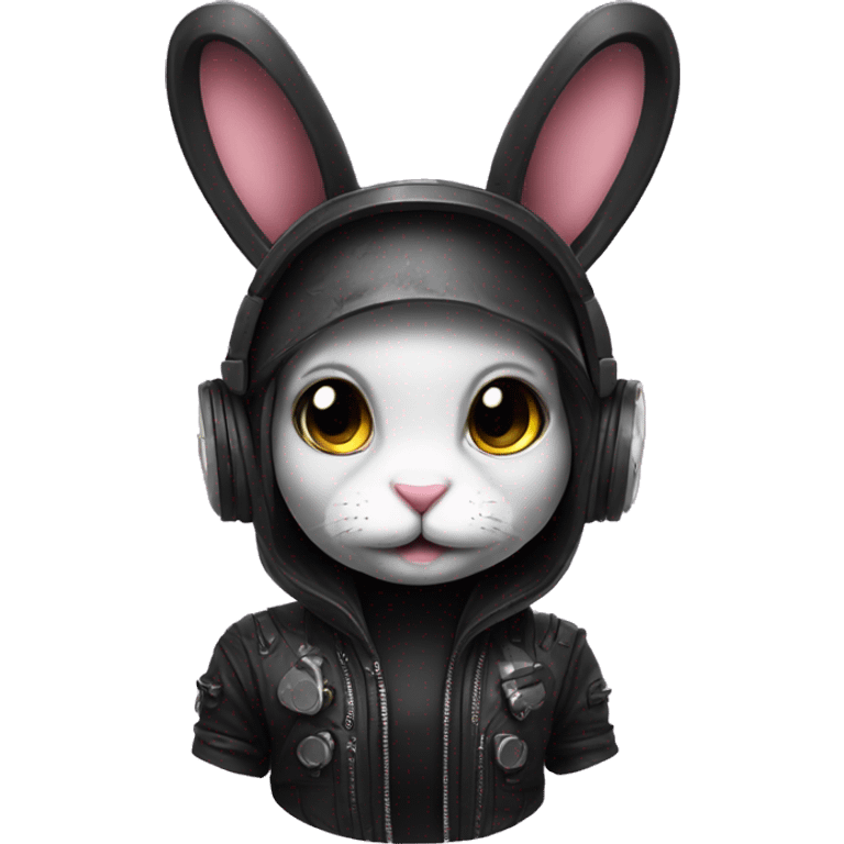 cyber punk bunny black  emoji