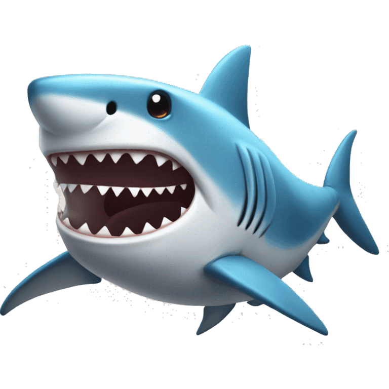 A shark in a fancy dress emoji