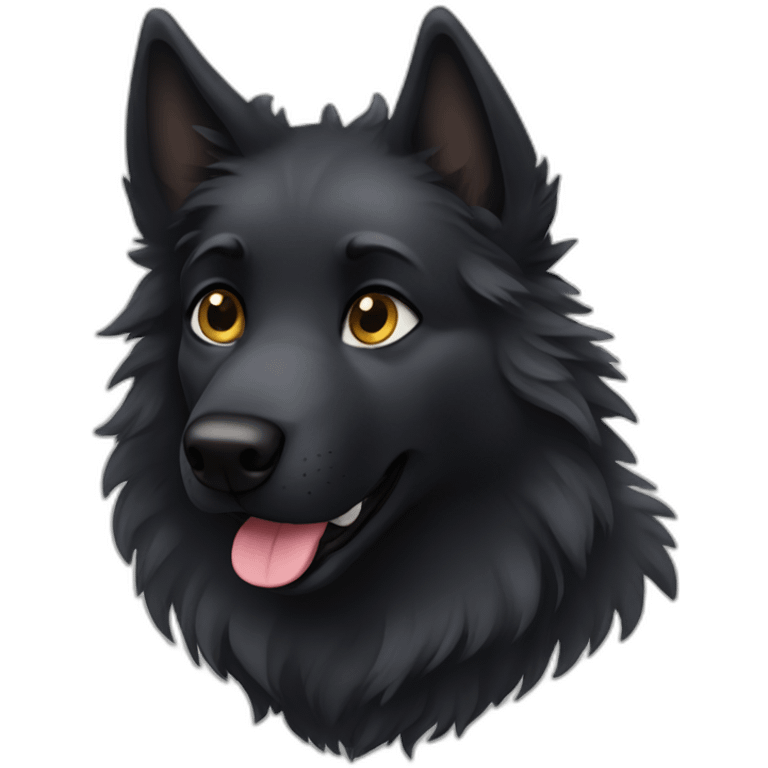 black wolfdog fluffy emoji