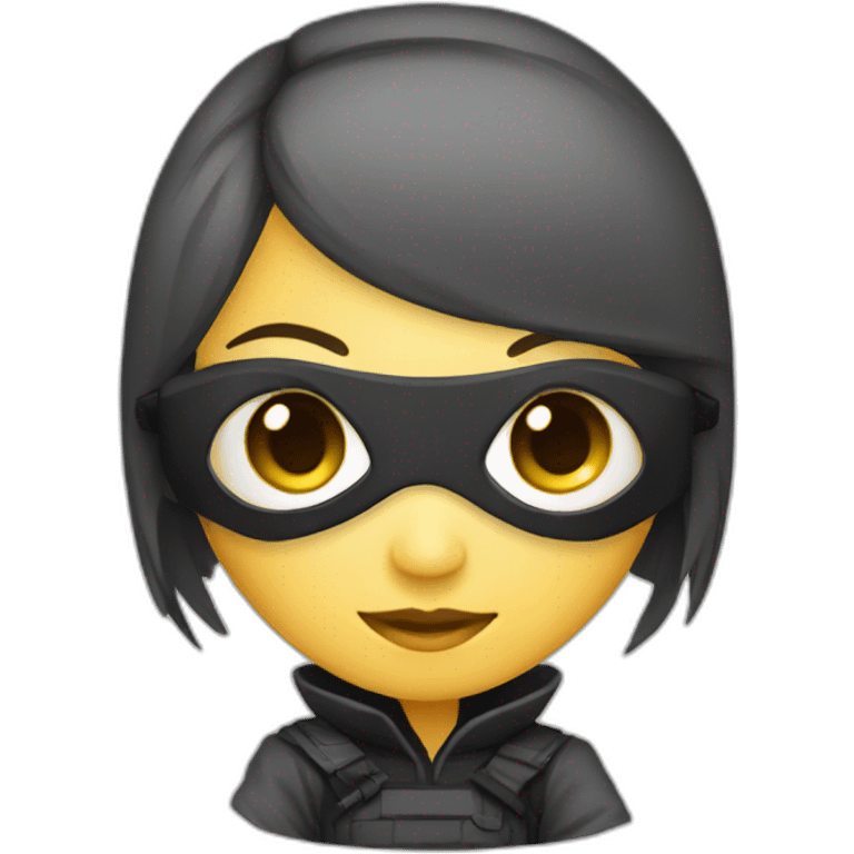 cute woman ninja Developer with computer emoji