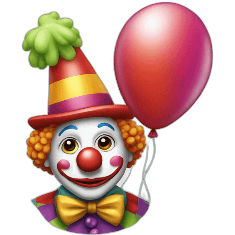 Clown with balloon emoji