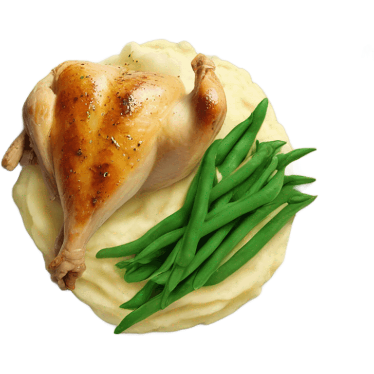 A chicken mashed potatoes and green bean dinner emoji