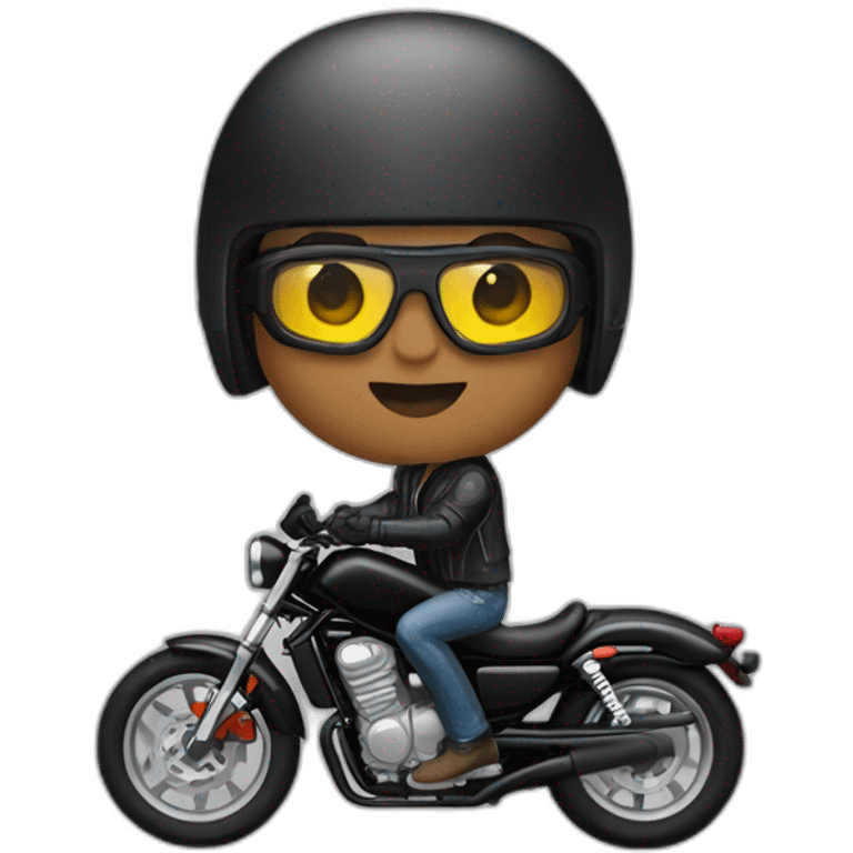 Biker with a black helmet on a Honda Rebel 1100 emoji