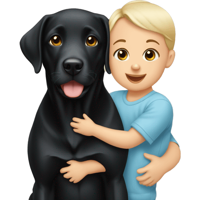 Black lab and baby emoji