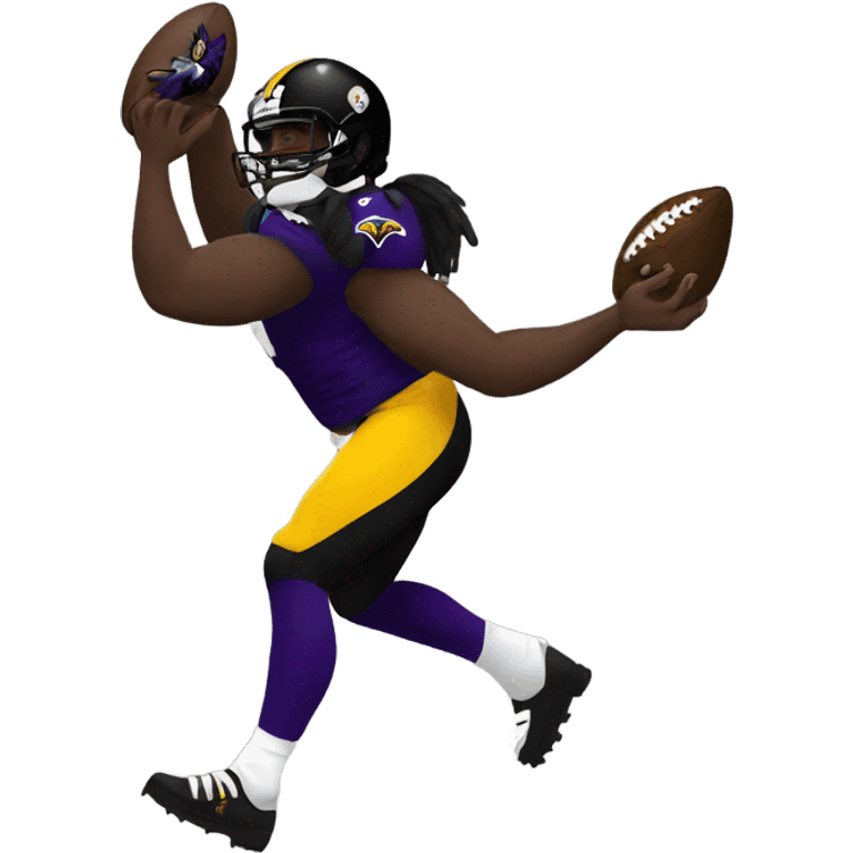 Steelers beating a raven emoji