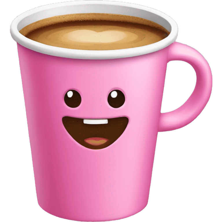 Pink cup with coffee  emoji