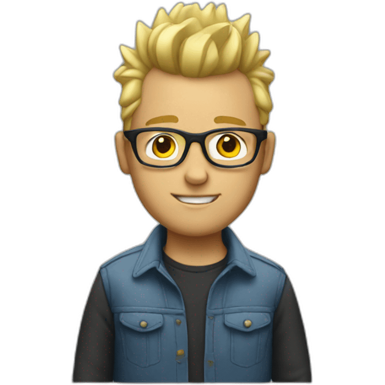 guy with glasses and blond mohawk emoji