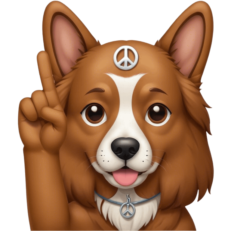 Dog holding the peace sign  emoji