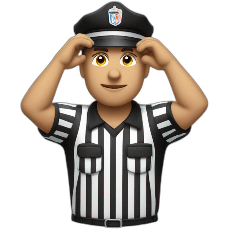 football referee two arms over head emoji