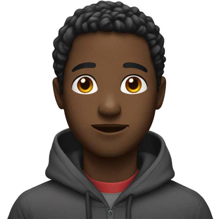 black man with hoodie emoji