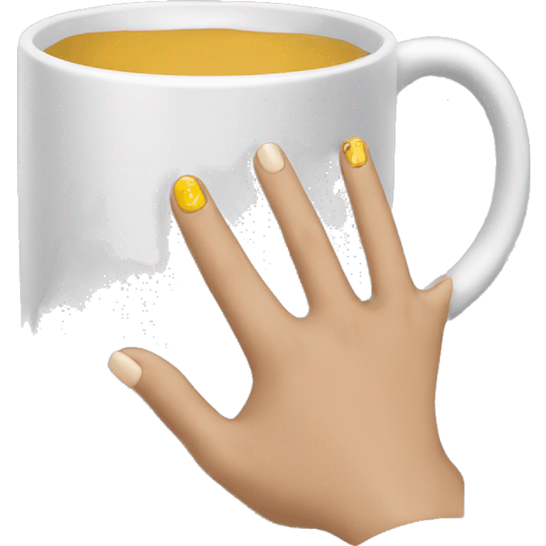 Nails picking a mug  emoji