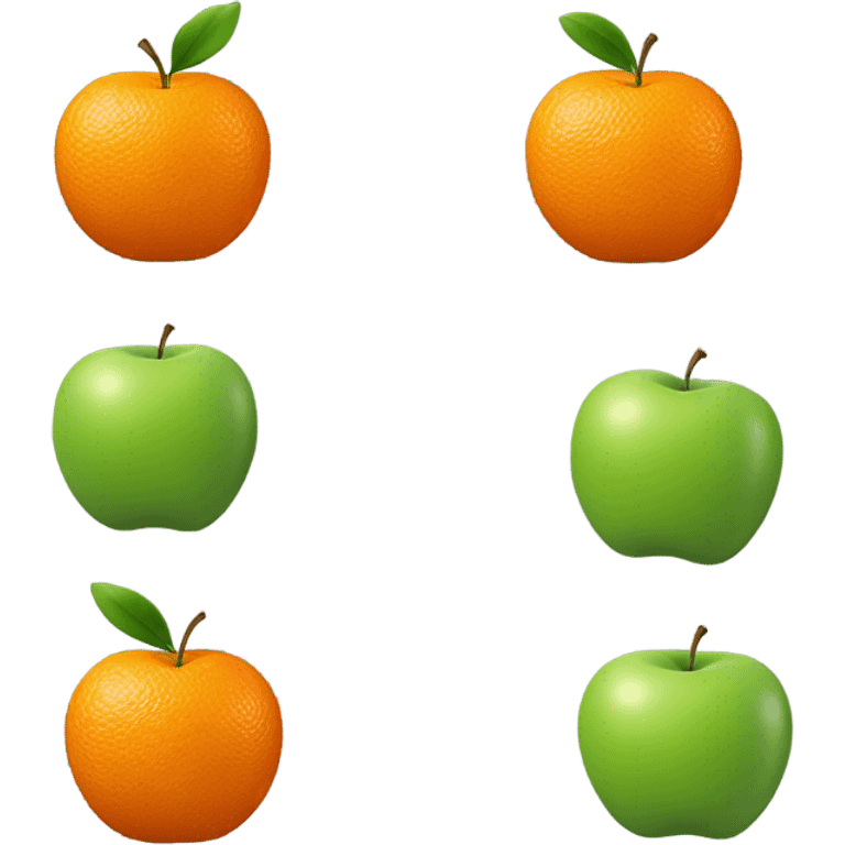 An orange eats an apple emoji