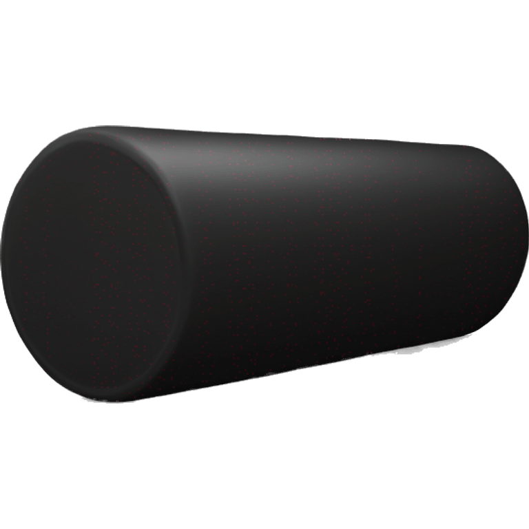 foam roller in black color, laying sideways emoji