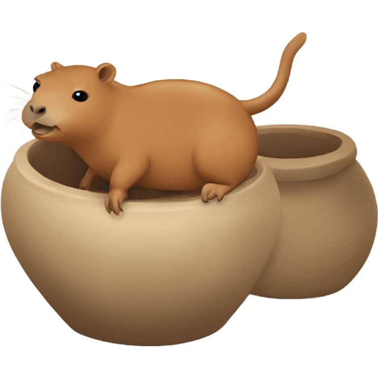 Capybara making pottery  emoji