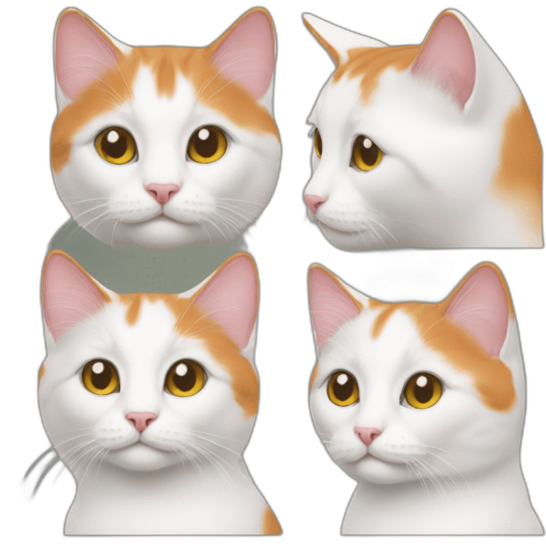 Cute turkish van cat emoji