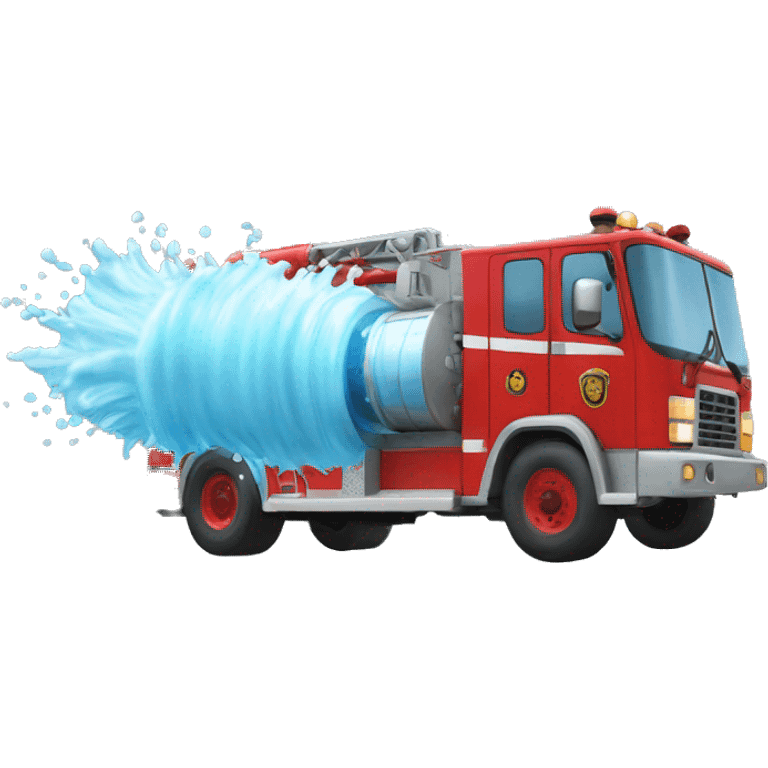 fire truck shooting water emoji