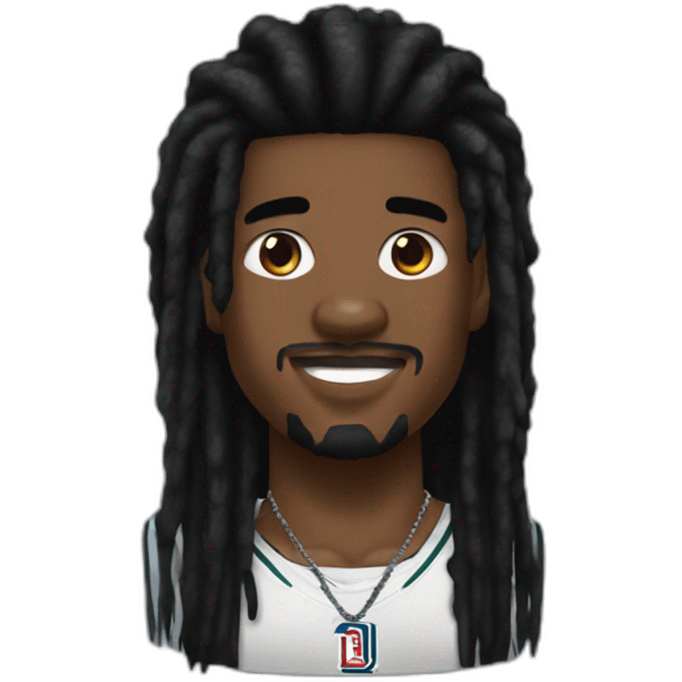 Jimmy butler with slightly long black emo hair and piercings emoji