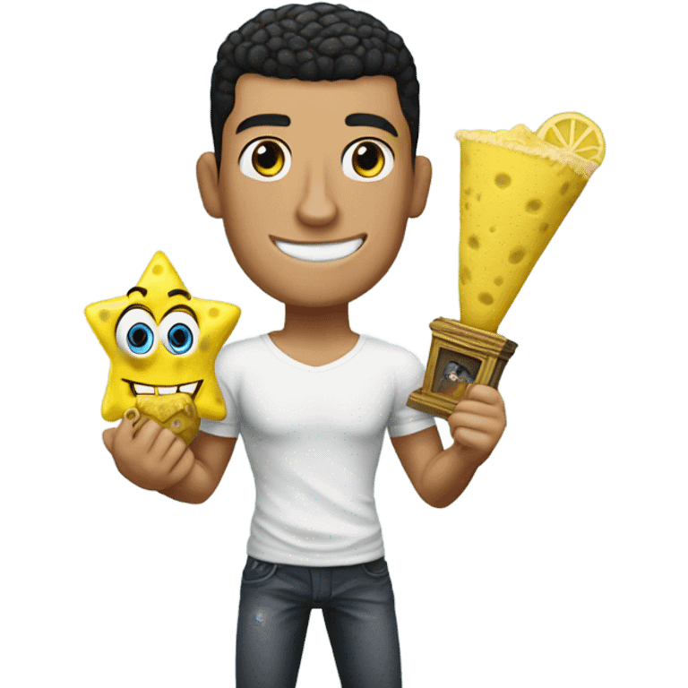 Cristiano holding sponge bob emoji