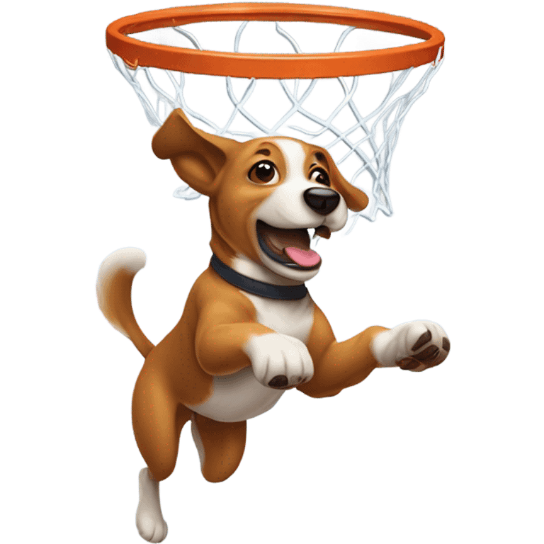 Dog dunking a basketball  emoji