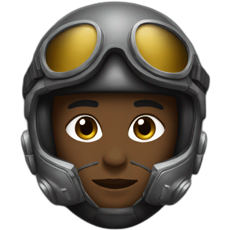 black fighter pilot with mask emoji