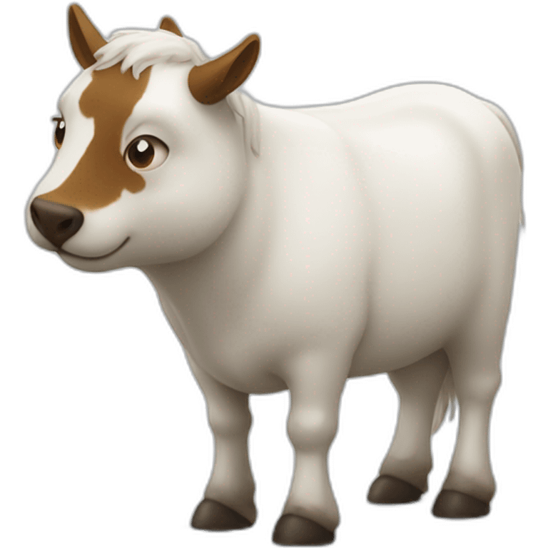 un chat sur une vache emoji