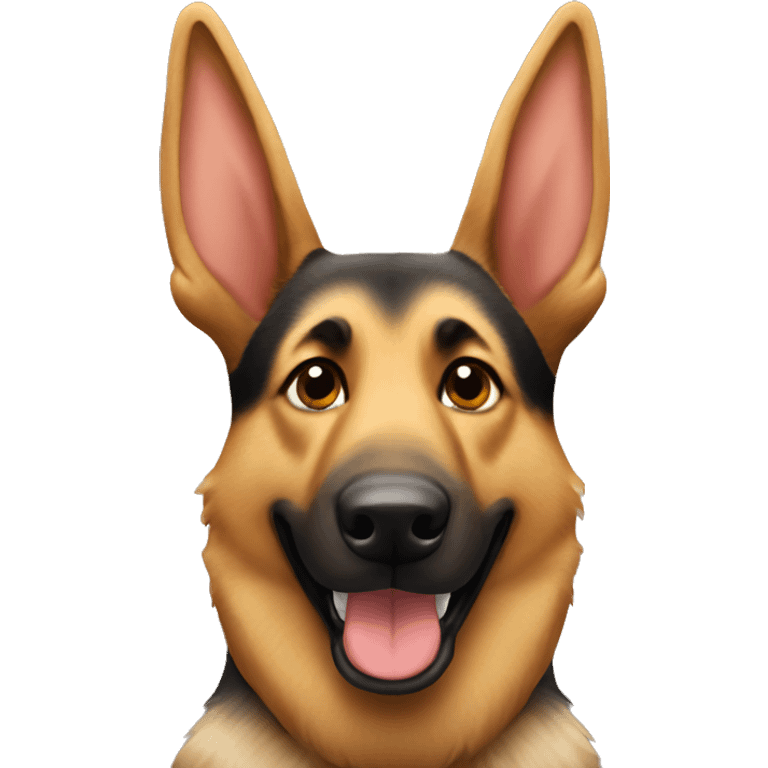 smiling German shepherd with reindeer ears emoji