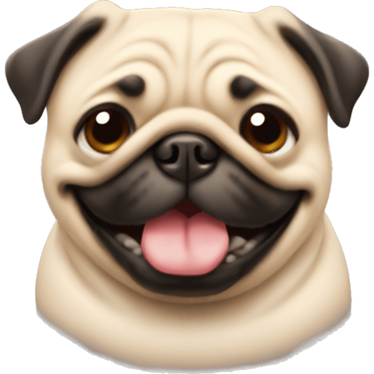 a happy fat pug emoji