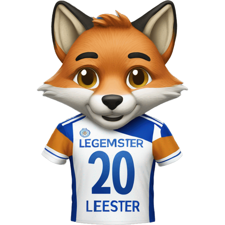 Fox wearing Leicester shirt emoji